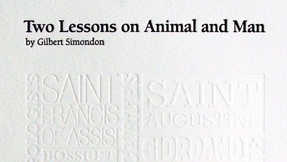 Book Review: Two Lessons on Animal and Man by Gilbert Simondon