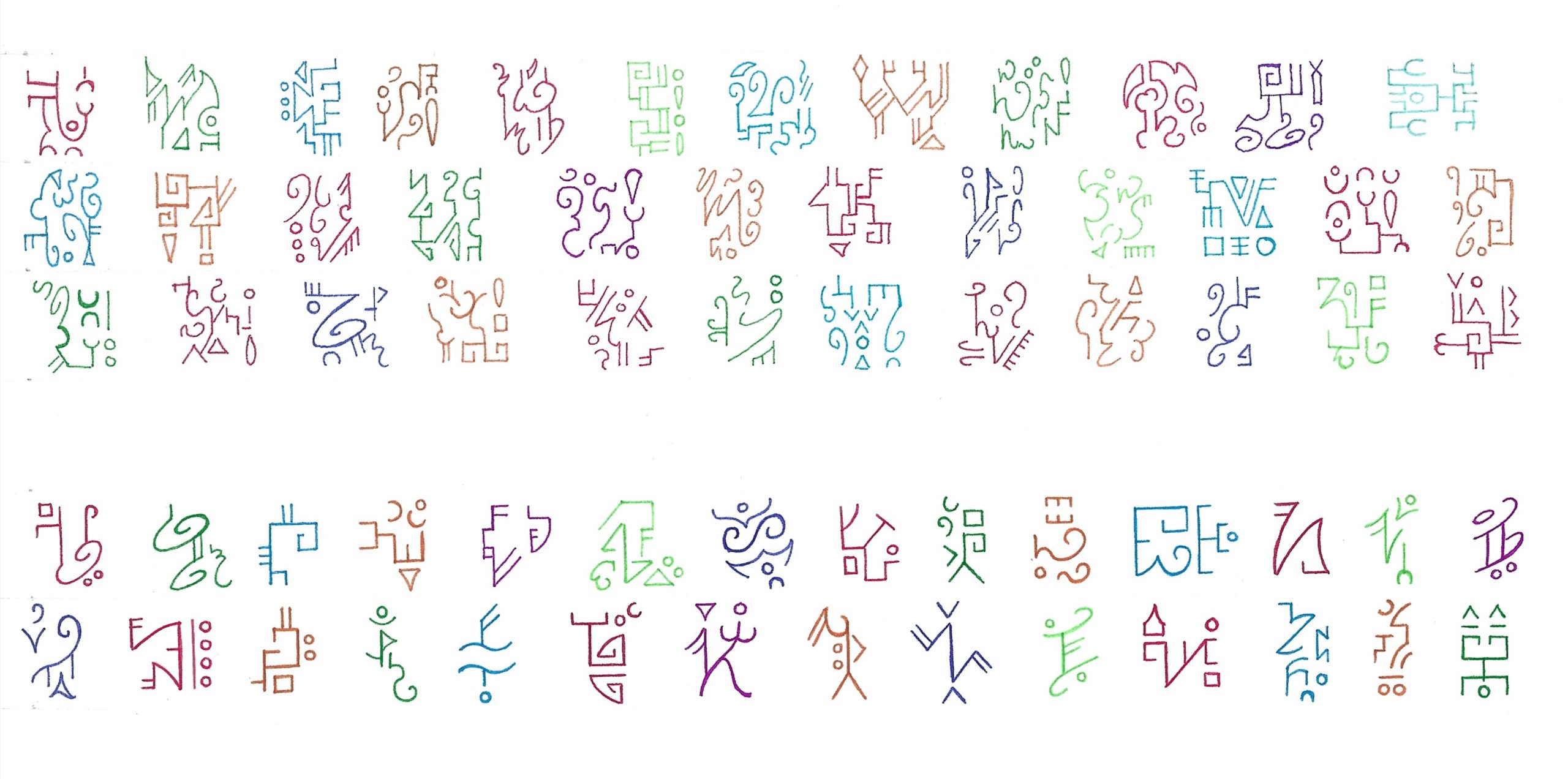 xenoglyphs and asemic writing
